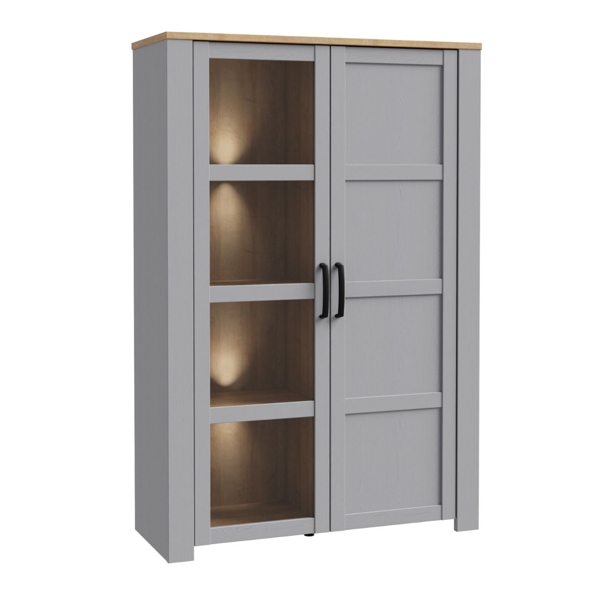 Wooden Display Cabinet With 2 Doors And LED Lights - Bohol