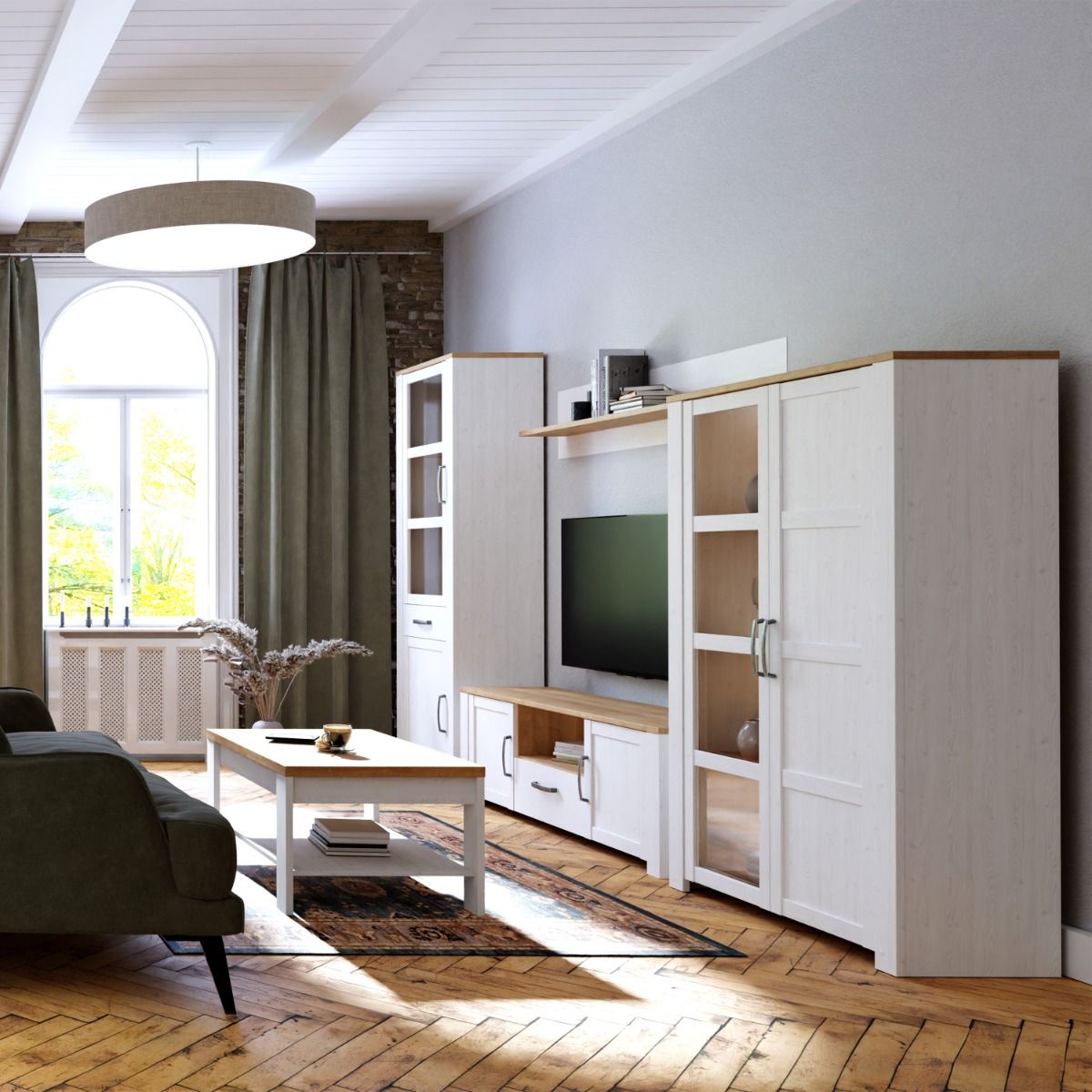 Wooden Display Cabinet With 2 Doors And LED Lights - Bohol