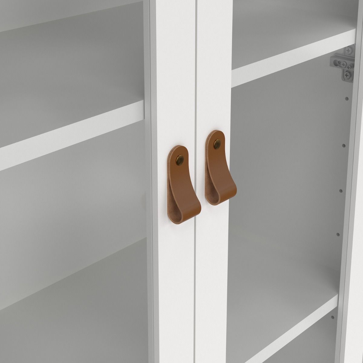 Wooden Display Cabinet With 2 Glass Doors And 3 Drawers - Barcelona