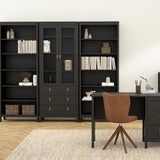 Wooden Display Cabinet With 2 Glass Doors And 3 Drawers - Barcelona