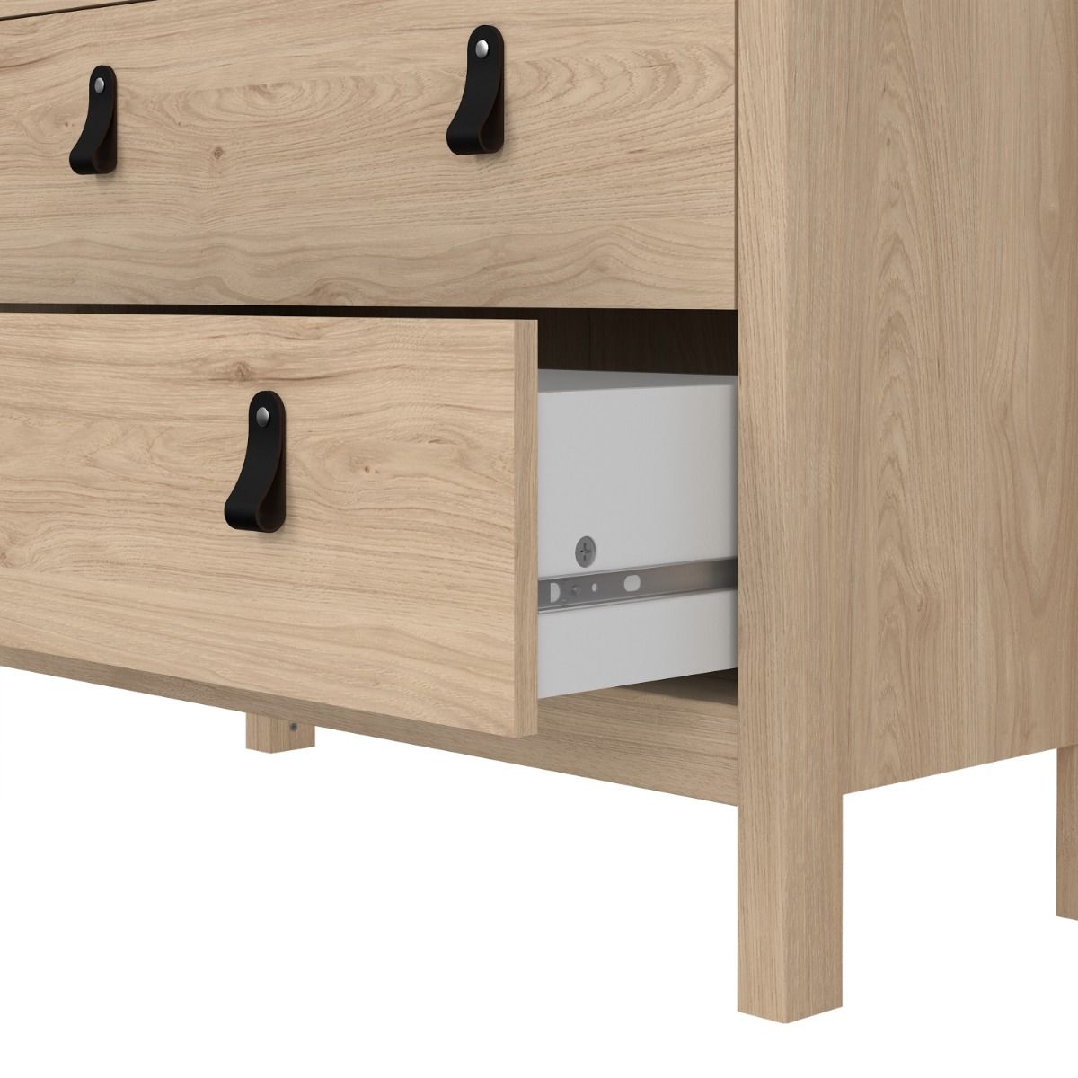 Wooden Display Cabinet With 2 Glass Doors And 3 Drawers - Barcelona