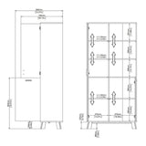 Wooden Display Cabinet With 2 White Front Doors - Ikast
