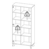 Wooden Display Cabinet With 2 White Front Doors - Ikast