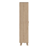 Wooden Display Cabinet With 2 White Front Doors - Ikast
