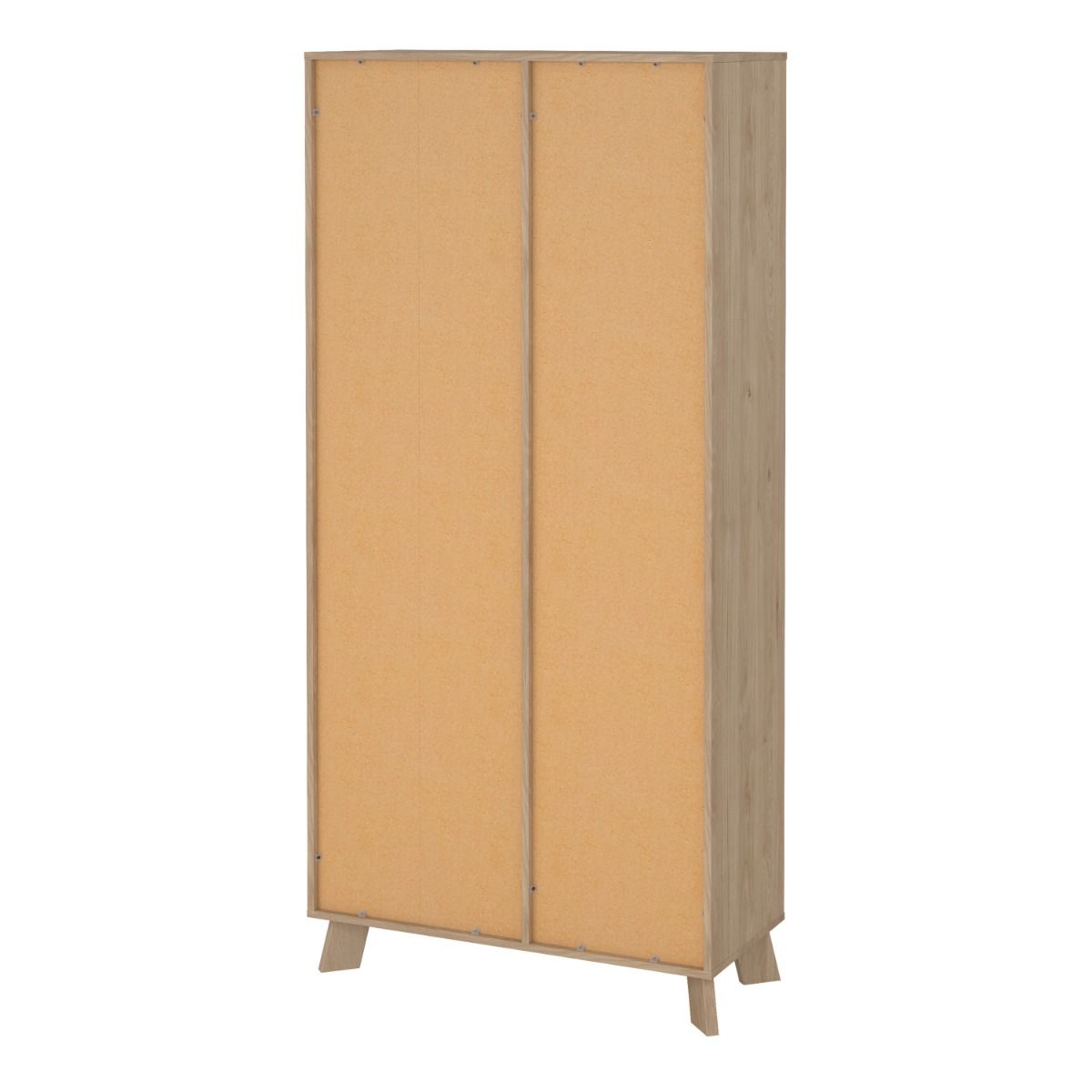 Wooden Display Cabinet With 2 White Front Doors - Ikast