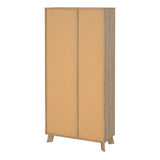 Wooden Display Cabinet With 2 White Front Doors - Ikast