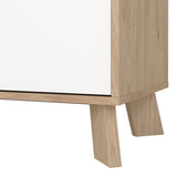 Wooden Display Cabinet With 2 White Front Doors - Ikast