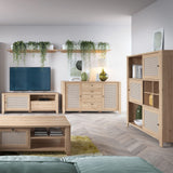 Wooden Display Cabinet With 3 Sliding Doors - Cestino