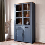 Wooden Display Cabinet With 4 Doors And 1 Drawer - Bohol