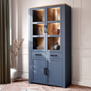 Wooden Display Cabinet With 4 Doors 1 Drawer And LED Lights - Bohol