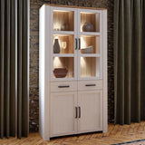 Wooden Display Cabinet With 4 Doors 1 Drawer And LED Lights - Bohol