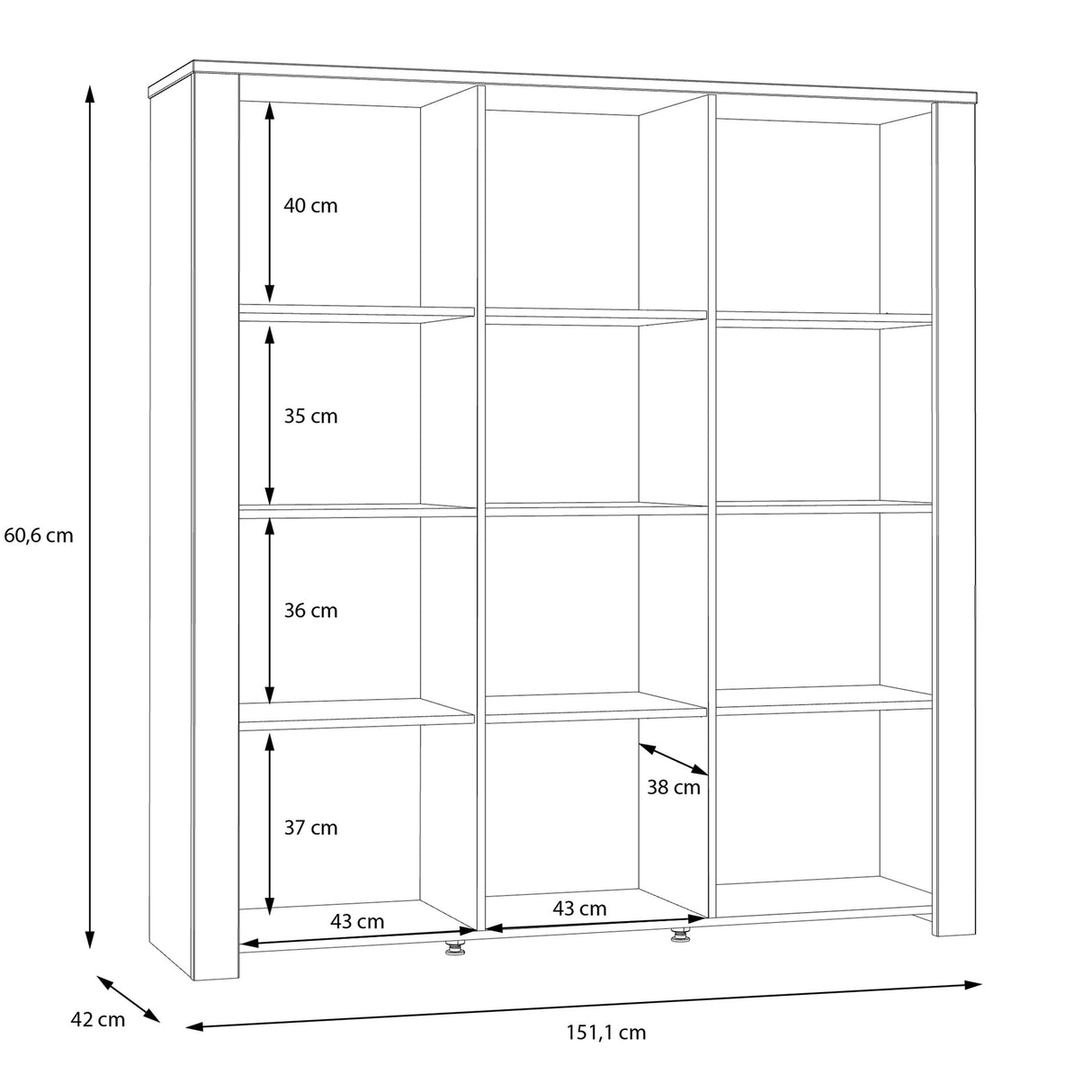 Wooden Display Cabinet Large With 3 Doors - Bohol