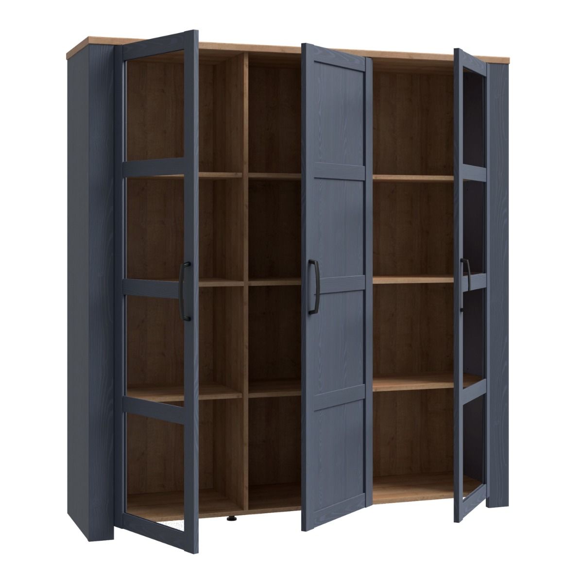 Wooden Display Cabinet Large With 3 Doors And LED Lights - Bohol