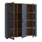 Wooden Display Cabinet Large With 3 Doors And LED Lights - Bohol