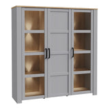 Wooden Display Cabinet Large With 3 Doors And LED Lights - Bohol