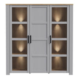 Wooden Display Cabinet Large With 3 Doors And LED Lights - Bohol