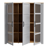 Wooden Display Cabinet Large With 3 Doors And LED Lights - Bohol