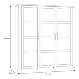 Wooden Display Cabinet Large With 3 Doors And LED Lights - Bohol