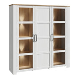 Wooden Display Cabinet Large With 3 Doors And LED Lights - Bohol