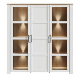 Wooden Display Cabinet Large With 3 Doors And LED Lights - Bohol