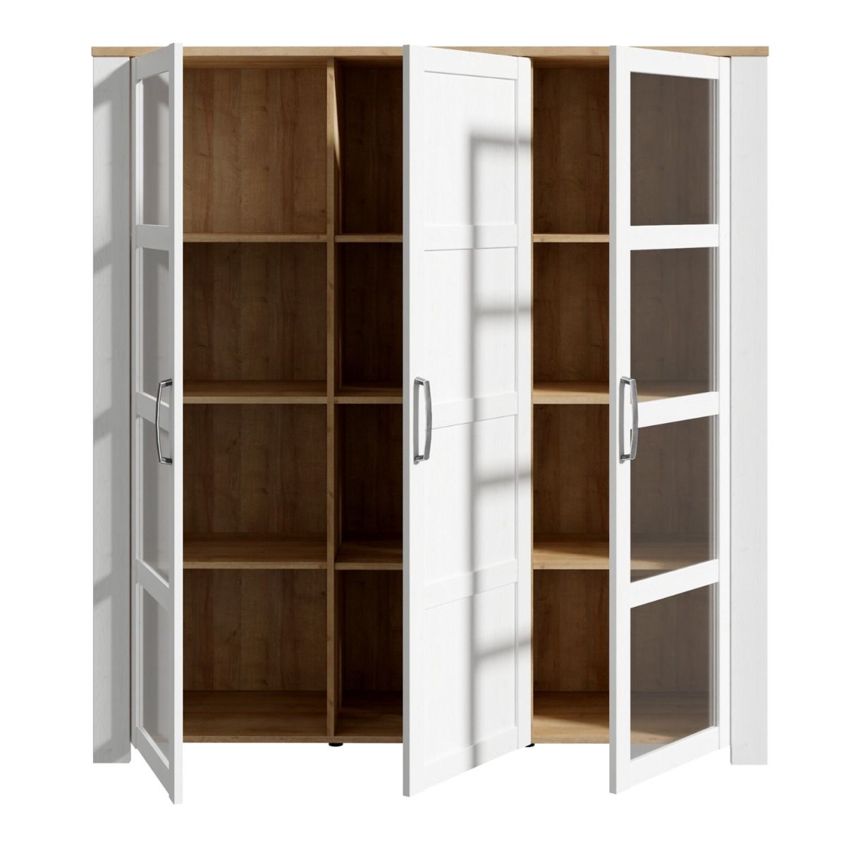 Wooden Display Cabinet Large With 3 Doors And LED Lights - Bohol