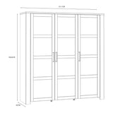 Wooden Display Cabinet Large With 3 Doors And LED Lights - Bohol