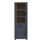 Wooden Display Cabinet Narrow With 2 Doors And 1 Drawer - Bohol