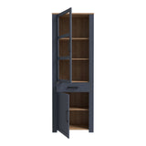 Wooden Display Cabinet Narrow With 2 Doors And 1 Drawer - Bohol
