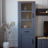 Wooden Display Cabinet Narrow With 2 Doors And 1 Drawer - Bohol