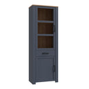Wooden Display Cabinet Narrow With 2 Doors And 1 Drawer - Bohol