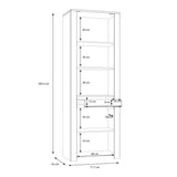 Wooden Display Cabinet Narrow With 2 Doors And 1 Drawer - Bohol