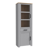 Wooden Display Cabinet Narrow With 2 Doors And 1 Drawer - Bohol