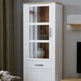 Wooden Display Cabinet Narrow With 2 Doors And 1 Drawer - Bohol