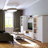 Wooden Display Cabinet Narrow With 2 Doors And 1 Drawer - Bohol
