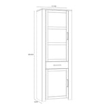 Wooden Display Cabinet Narrow With 2 Doors 1 Drawer And LED Lights - Bohol