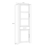 Wooden Display Cabinet Narrow With 2 Doors 1 Drawer And LED Lights - Bohol