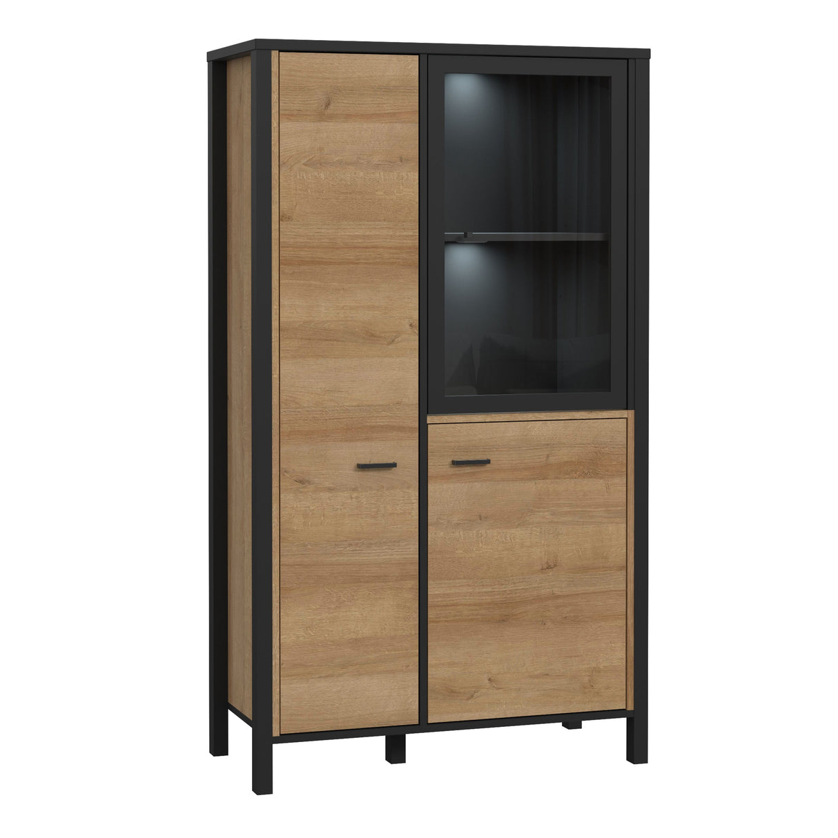 Wooden Display Cabinet Small With 3 Doors - High Rock