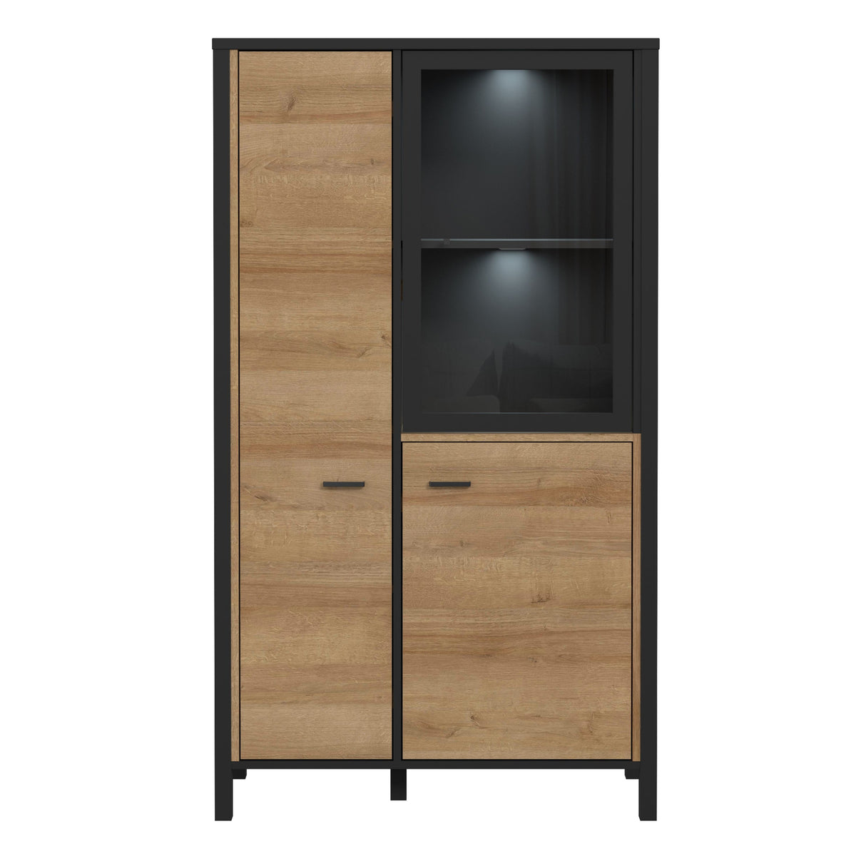 Wooden Display Cabinet Small With 3 Doors - High Rock