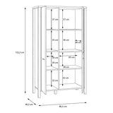 Wooden Display Cabinet Small With 3 Doors - High Rock