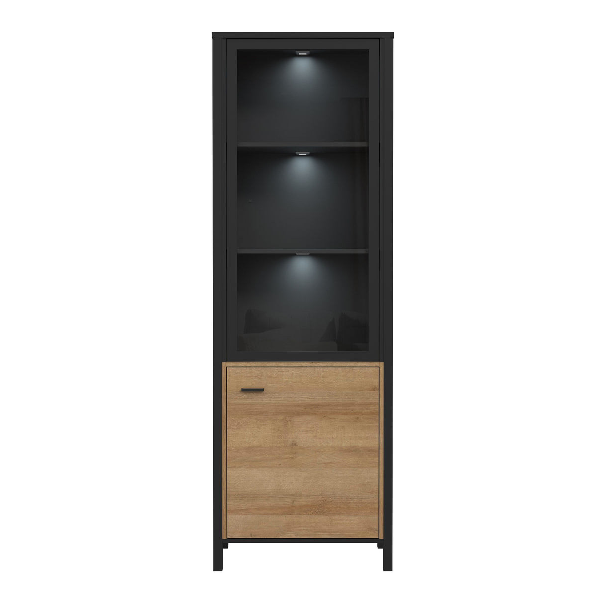 Wooden Display Cabinet Tall With 2 Doors - High Rock