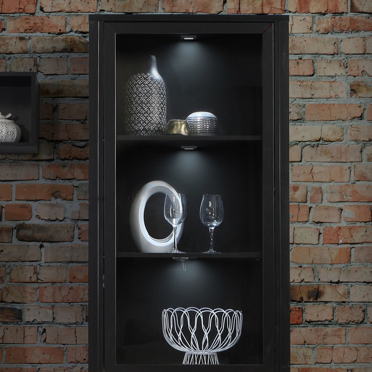 Wooden Display Cabinet Tall With 2 Doors - High Rock