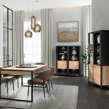 Wooden Display Cabinet Tall With 3 Doors And Wine Rack - High Rock