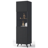 Wooden Display Cabinet Tall With 1 Door - Atlantic