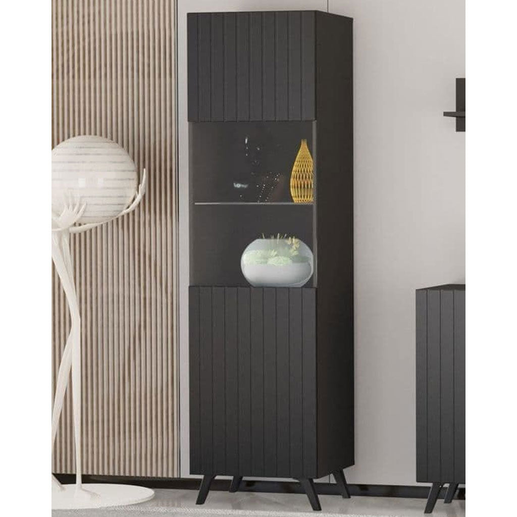 Wooden Display Cabinet Tall With 1 Door - Atlantic