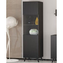 Wooden Display Cabinet Tall With 1 Door - Atlantic
