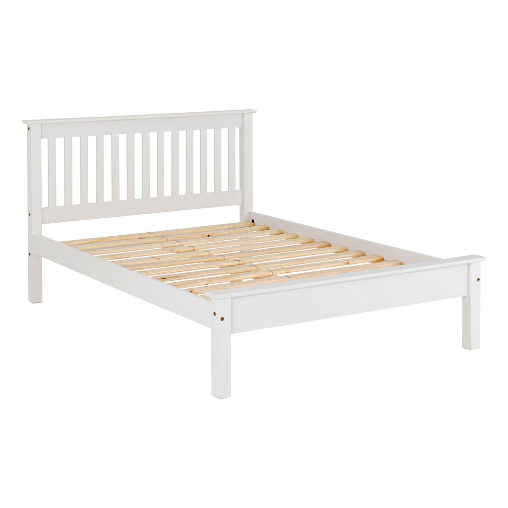 Wooden Double Bed Low Foot End - Monaco