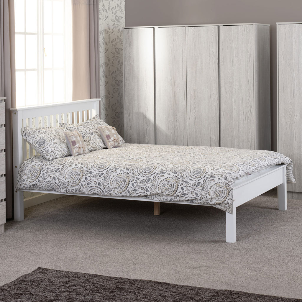 Wooden Double Bed Low Foot End - Monaco