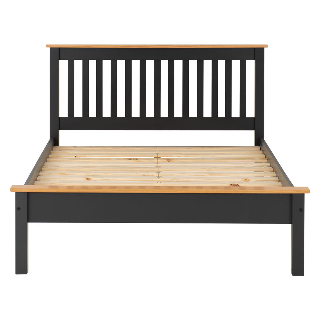 Wooden Double Bed Low Foot End - Monaco