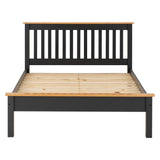 Wooden Double Bed Low Foot End - Monaco