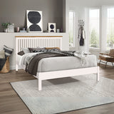 Wooden Double Bed With Sprung Slatted Base - Ascot